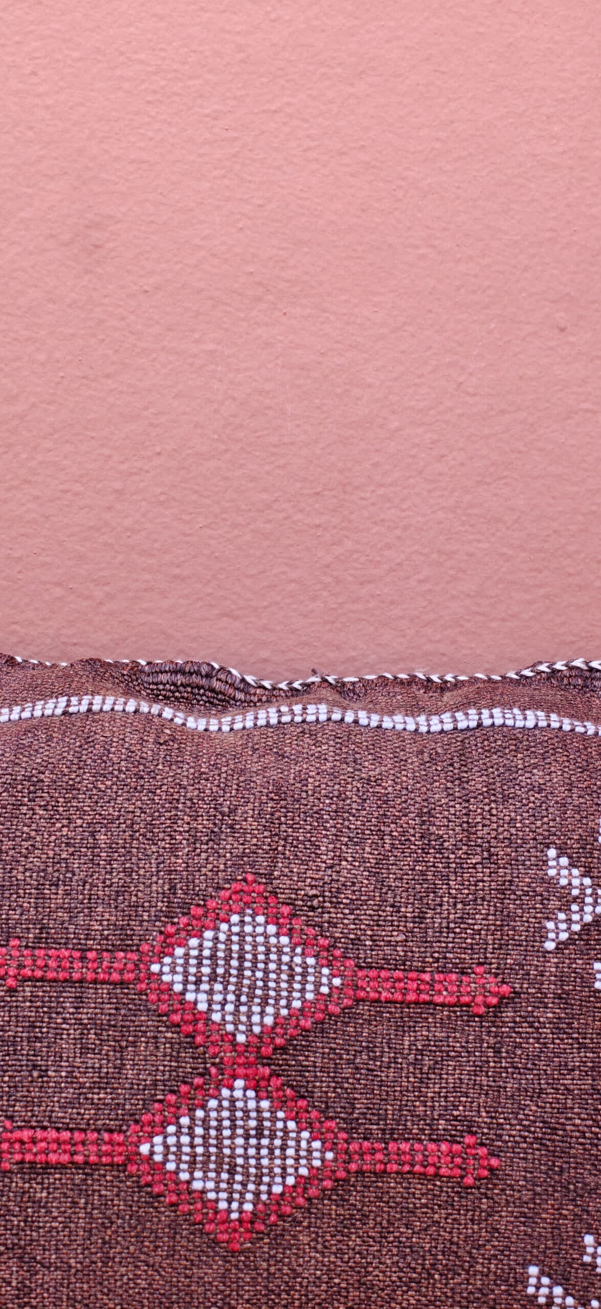 Sabra Lumbar Cushion - Espresso Brown & Ruby Star Motif 2