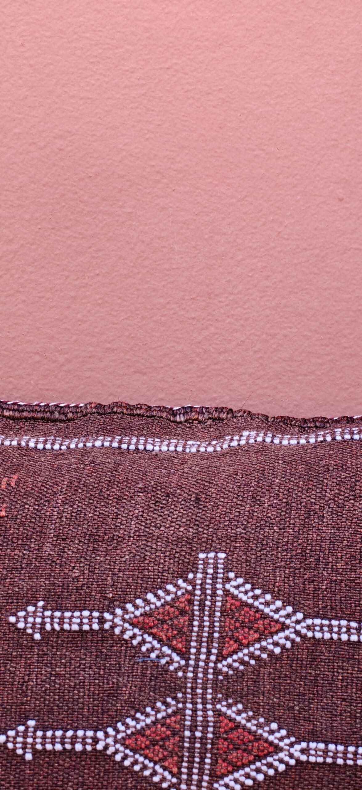 Sabra Lumbar Cushion - Mocha Plum & Coral Red Diamond 2