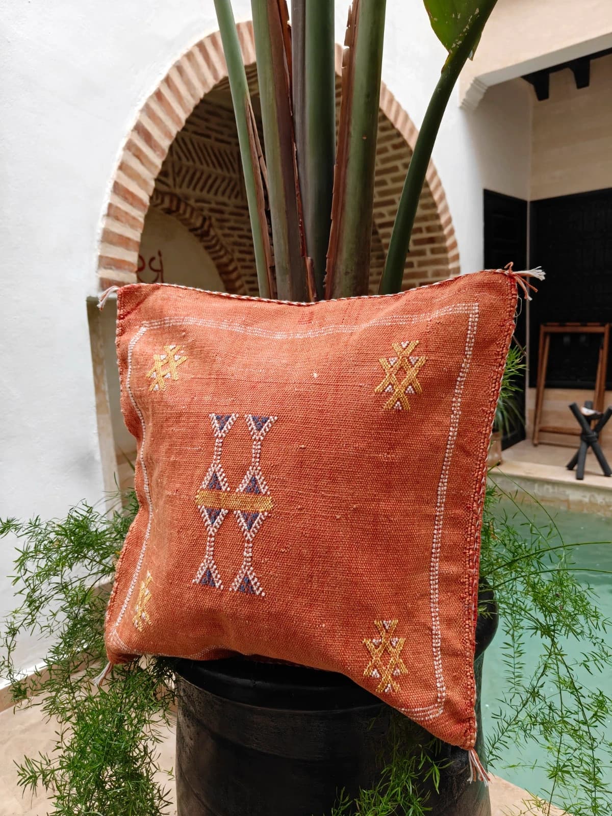 Handmade Cushion Cover Made Of Cactus Silk (sabra) by SabraLoom