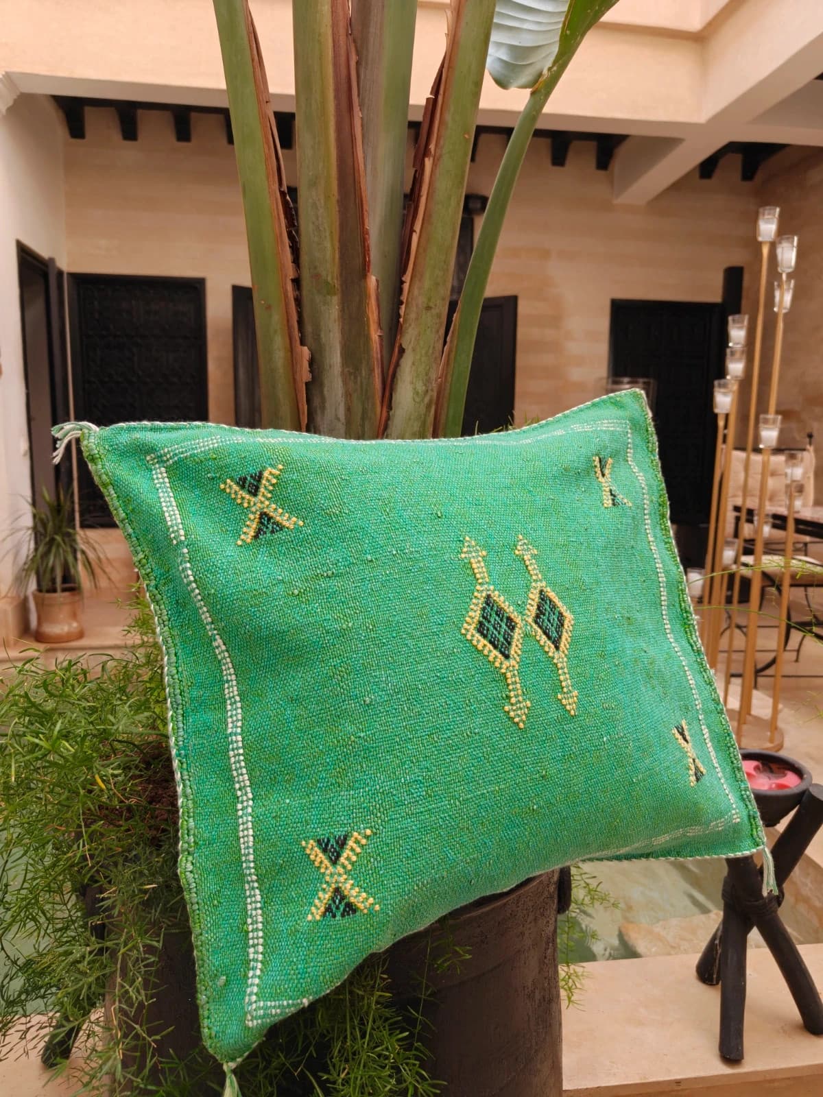 Cactus Silk Cushion Cover From Marrakech by SabraLoom