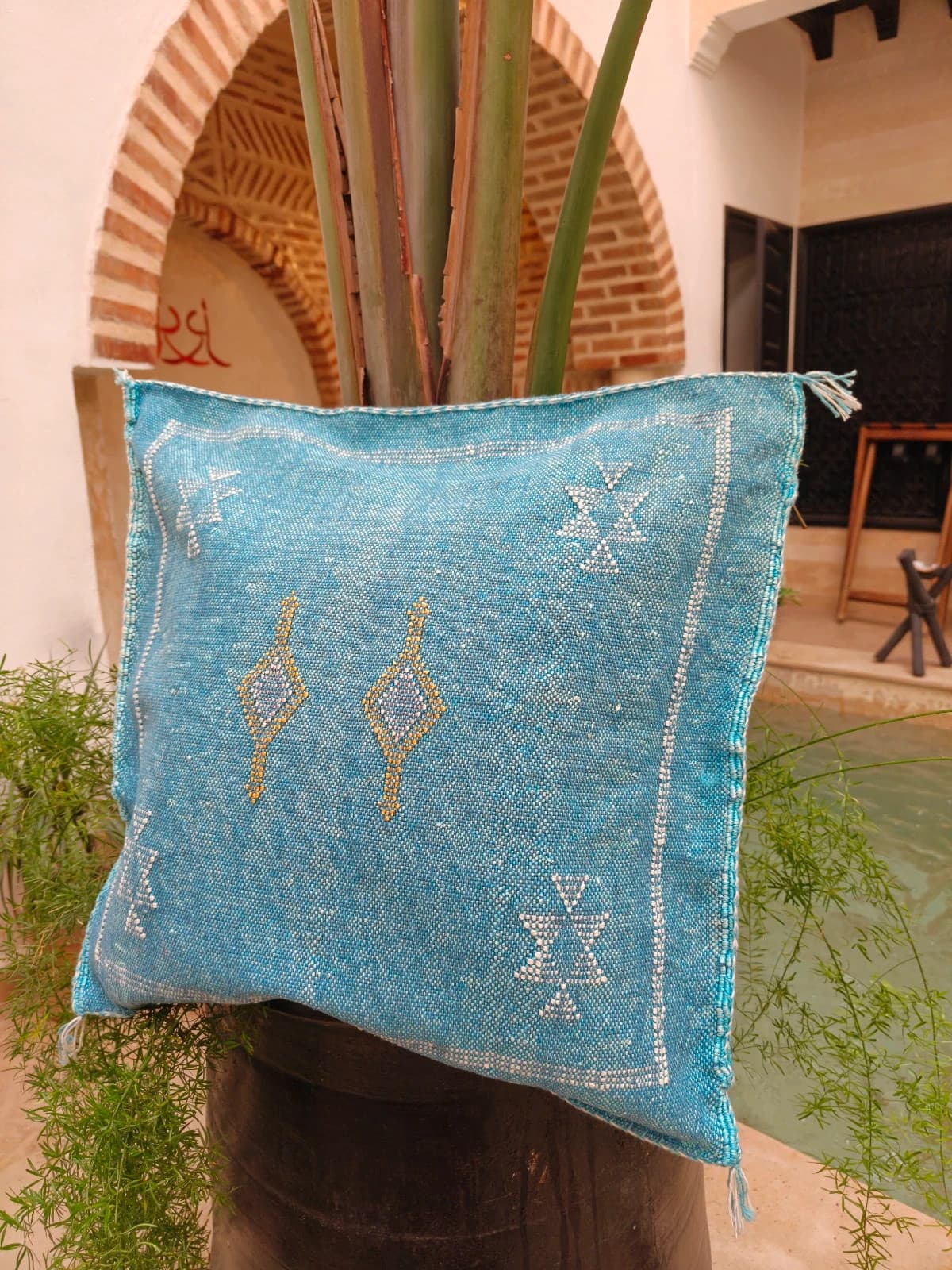 Beautiful Handwoven Sabra Cactus Silk Cushion Cover by SabraLoom