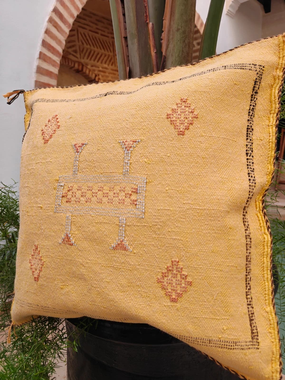 Cushion Cover Marrakech Made Of Cactus Silk by SabraLoom
