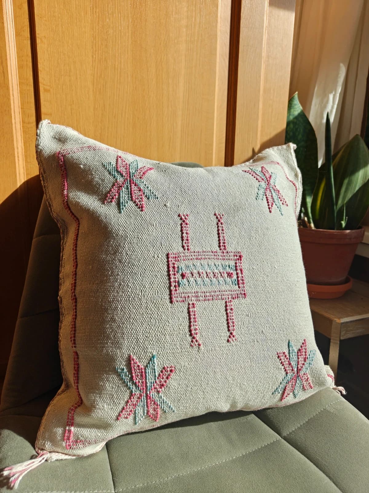 Beautiful Handmade Cushion Cover From Marrakech Made Of Cactus Silk by SabraLoom