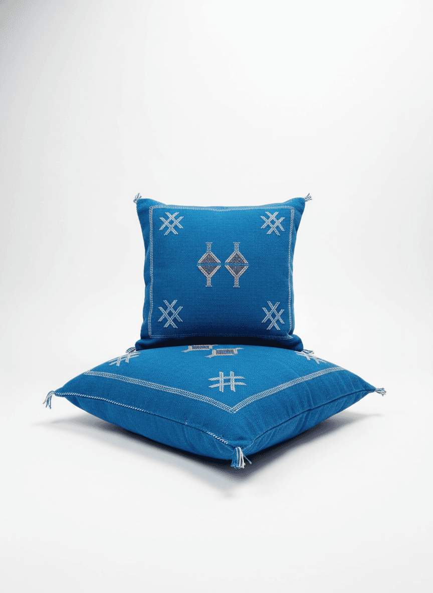 Cushion Cover From Morocco Made Of Cactus Silk Sabra by SabraLoom